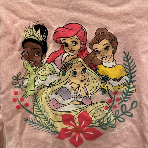 Disney 2T Pink Girls Winter Princess Long Sleeve Top Blouse - Picture 2 of 4